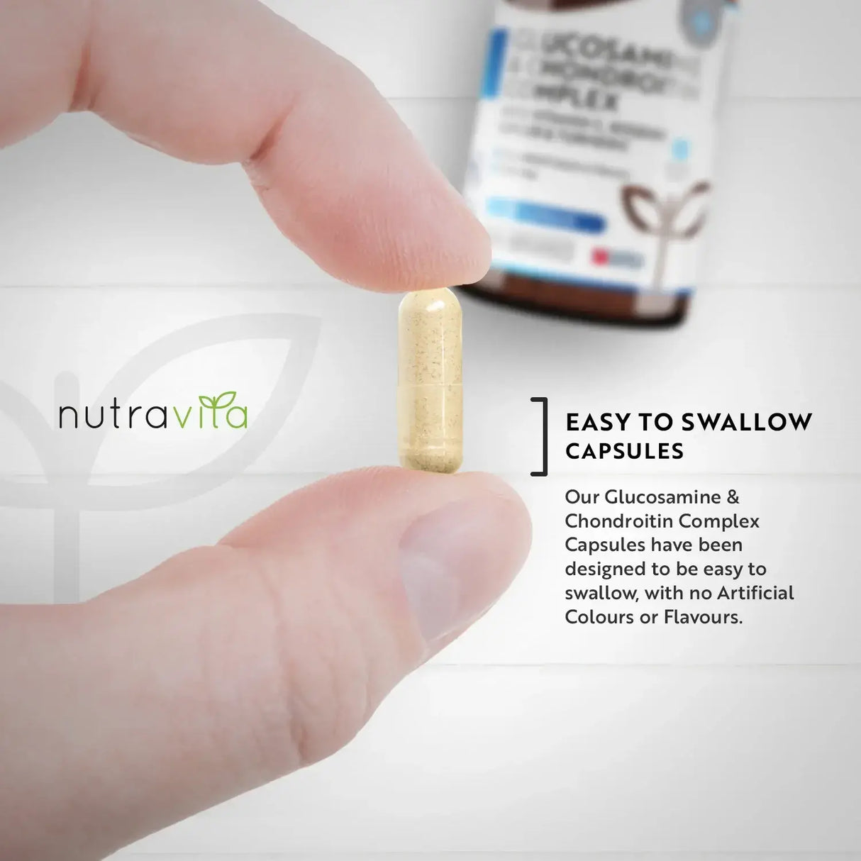 Glucozamină Condroitină /180 capsule, 90 zile/ cu turmeric, ghimbir și vitamina C Nutravita