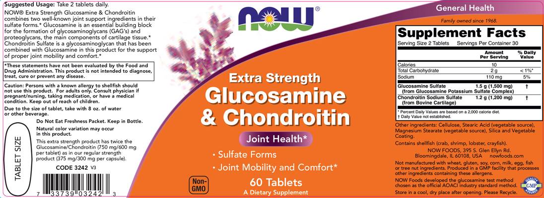 Glucozamină și condroitină / rezistență suplimentară - 60 de tablete
