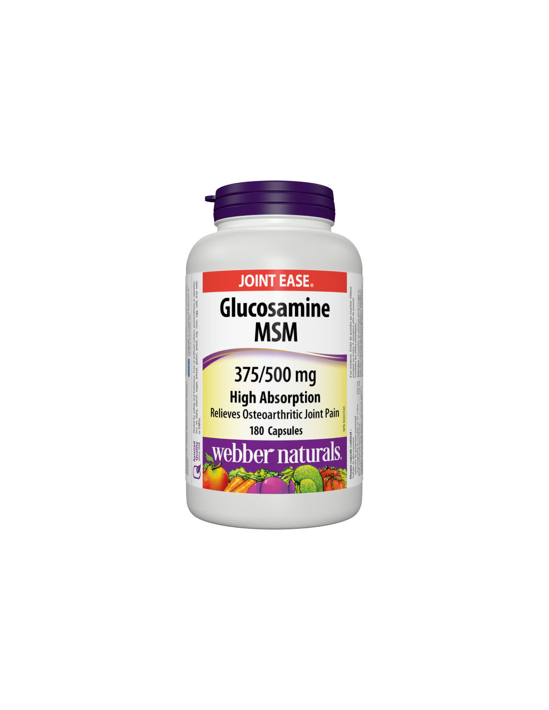 Glucozamină MSM - Glucozamină 375 mg + MSM 500 mg - Articulații sănătoase, 180 capsule