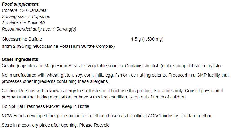 Sulfat de glucozamină 750 mg - 240 capsule