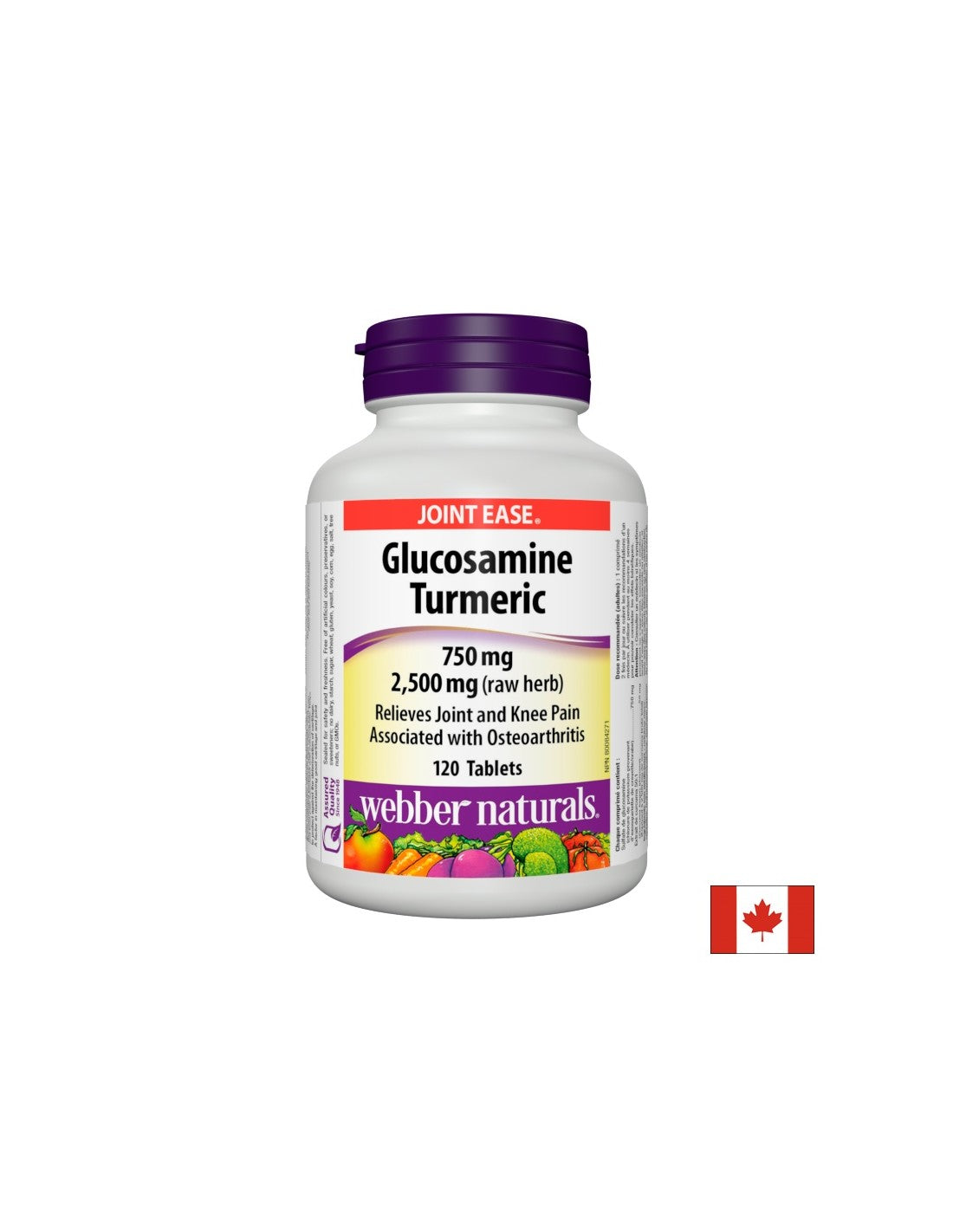 Glucozamină Turmeric - Sulfat de Glucozamină + Turmeric - Articulații sănătoase, 120 tablete Webber Naturals
