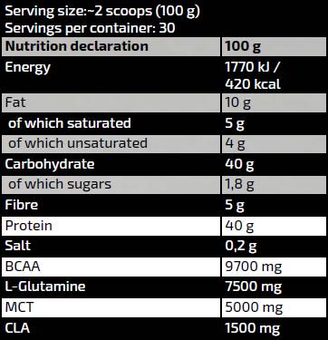 Gold Line / Făină de ovăz / cu proteine, BCAA, glutamina, MCT - 3000 grame