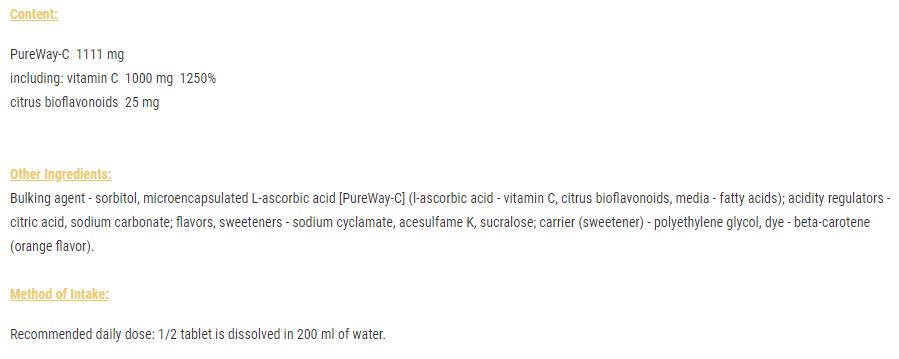 Gold Vit C 1000 / Efervescent - 20 tablete efervescente
