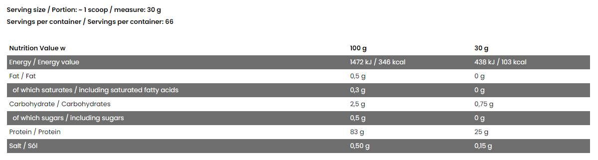 Izolat din zer de aur | Zero Zahăr ~ Zero Fat - 2000 grame