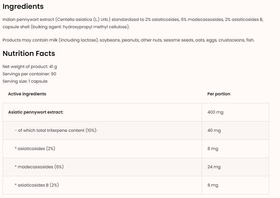 Gotu Kola 400 mg / Vege 90 capsule