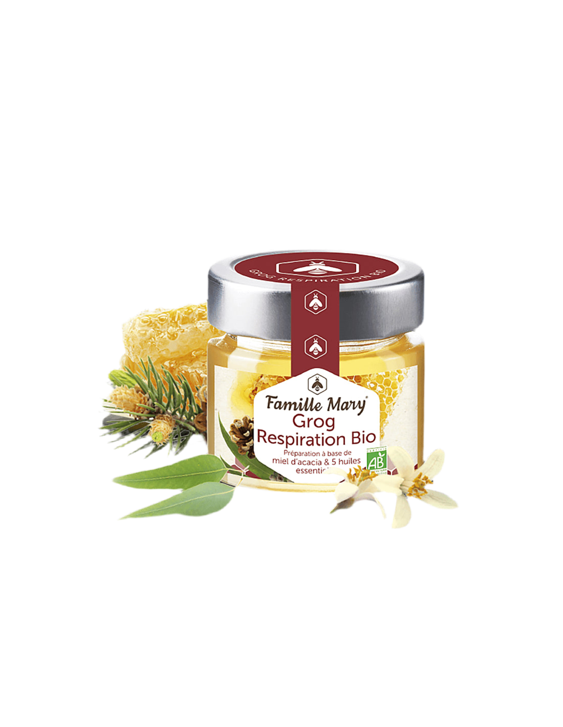 Grog Respiration Bio / Grog pentru sistemul respirator (cu miere de salcam si 4 uleiuri esentiale) 100 g Famille Mary