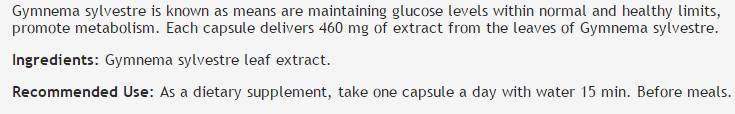 Extract de Gymnema Sylvestre 380 mg - 100 capsule