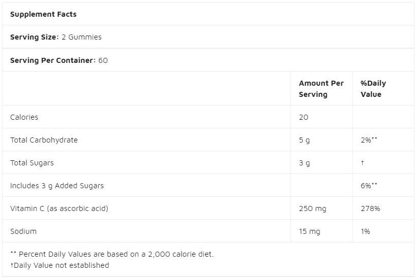 Vitamina C | Gumii de mestecat - 120 de gumii