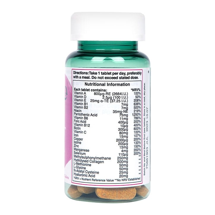 Vitamine pentru păr cu colagen (Hair Vitamins) 60 tablete HOLLAND & BARRETT