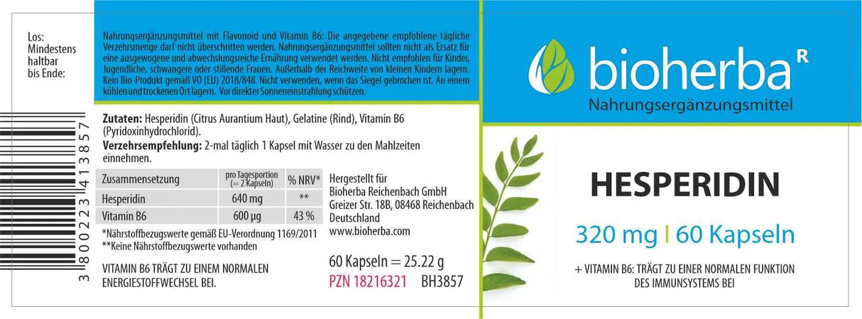 Hesperidin 320 mg - 60 capsule