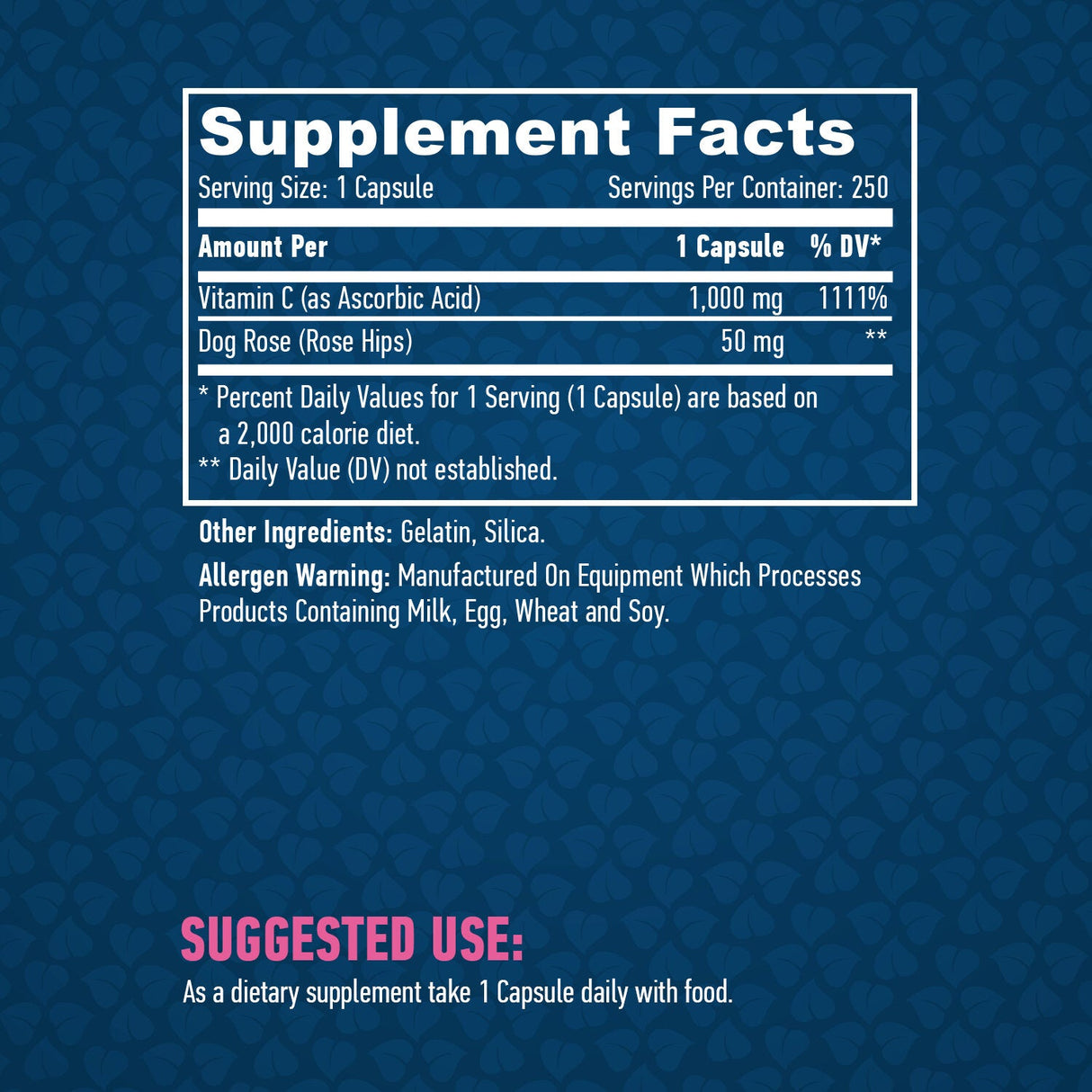 Vitamina C cu potenta mare 1.000 mg cu macese 250 capsule.