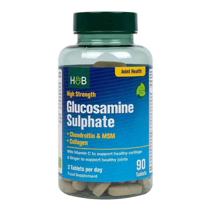 Sulfat de glucozamină de înaltă rezistență | Cu condroitină, MSM și colagen - 90 de tablete