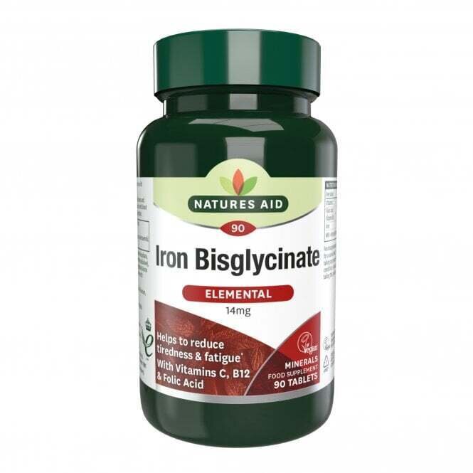 Formula blândă de fier (Biglicinat de fier) 14mg 90 tablete NaturesAid