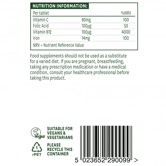Formula blândă de fier (Biglicinat de fier) 14mg 90 tablete NaturesAid