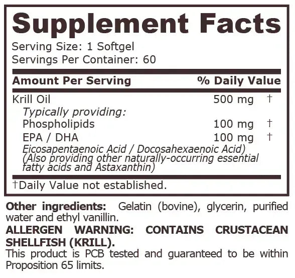 Ulei de krill 500 mg - 60 capsule moi Pure Nutrition
