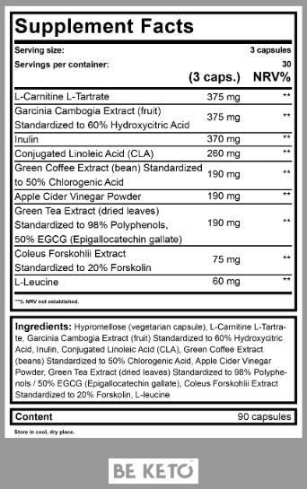 Keto Burn | cu L-Carnitină - 90 capsule