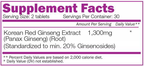 Ginseng coreean 1300 mg - 60 tablete