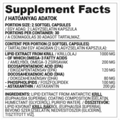 Ulei de krill 500 mg - 60 capsule moi