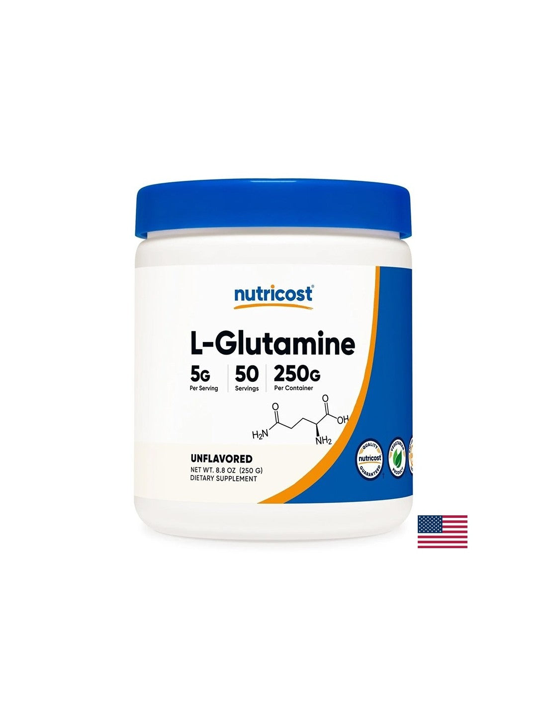 Pentru a susține funcția musculară și intestinală - L-Glutamină, 5 g x 250 g pulbere