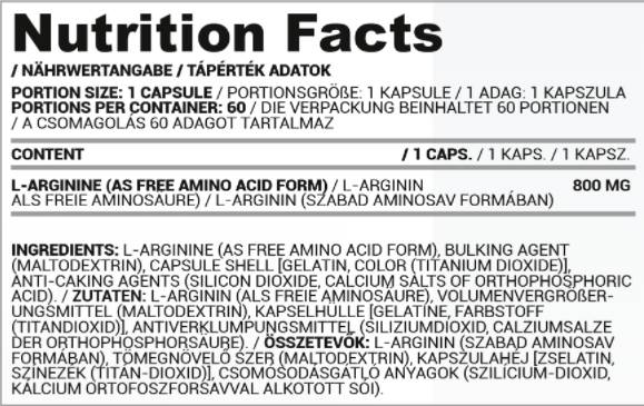 L-Arginina 800 mg - 60 capsule