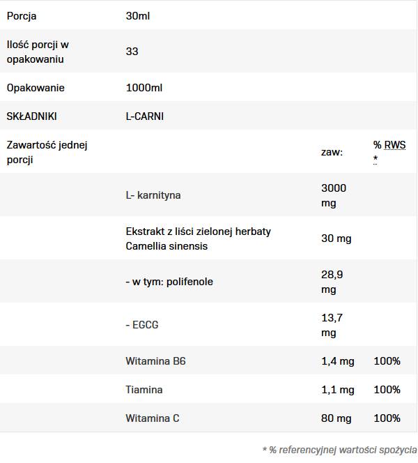 L-Carni Liquid | L-carnitină - 1000 ml