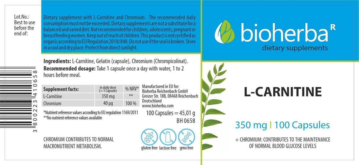L-Carnitina 570 mg - 100 capsule