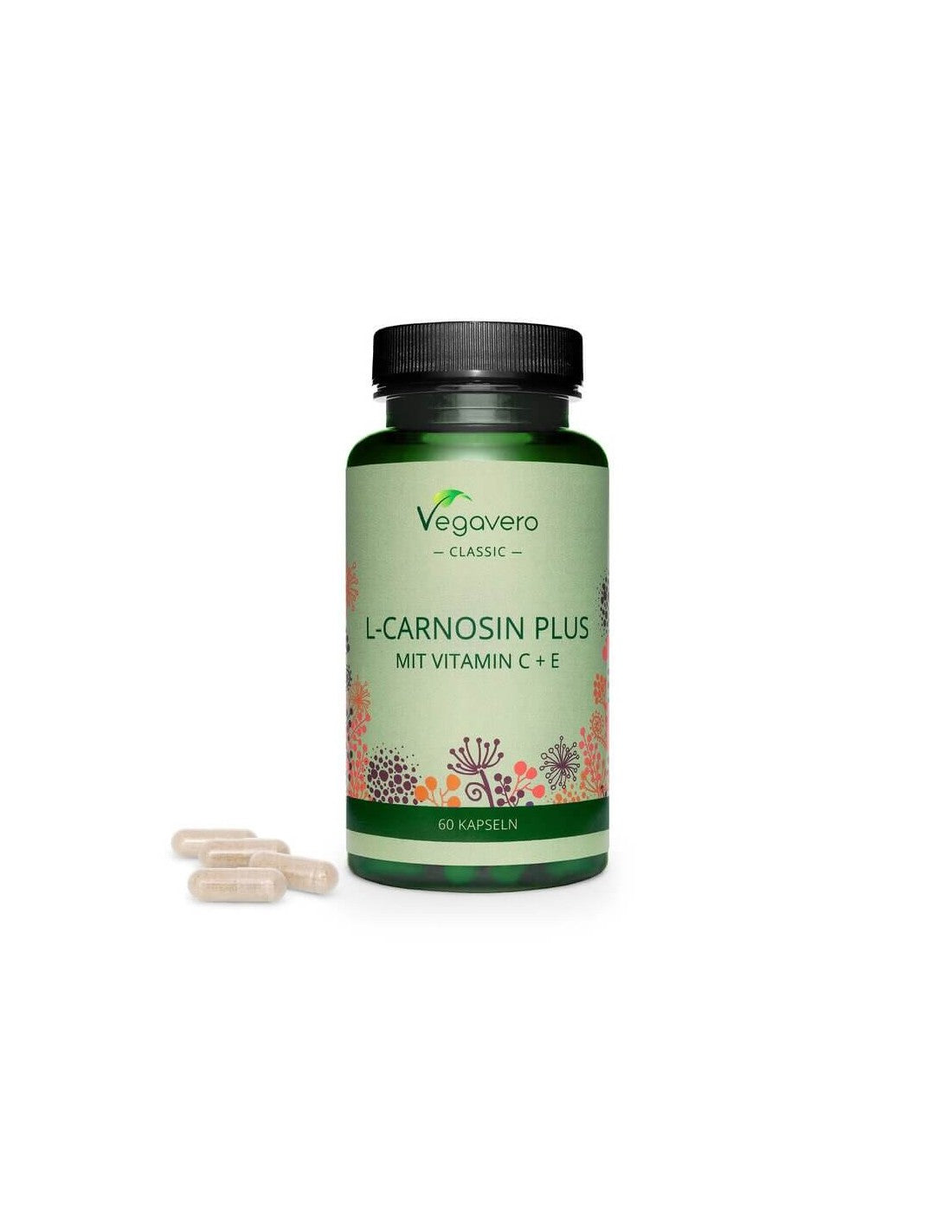 L-Carnosin plus cu Vitamina C+E/ L-Carnosin Plus Vitamina C+E 60 capsule, 100% Vegan Vegavero