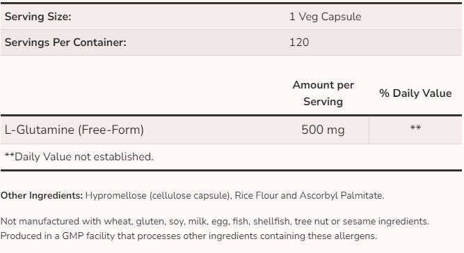 L-Glutamina 500 mg - 120 capsule