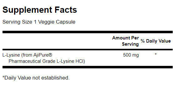 L-Lizina - Clasa farmaceutica 500 mg - 90 capsule