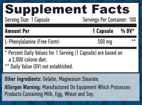 L-fenilalanina 500 mg / 100 capsule
