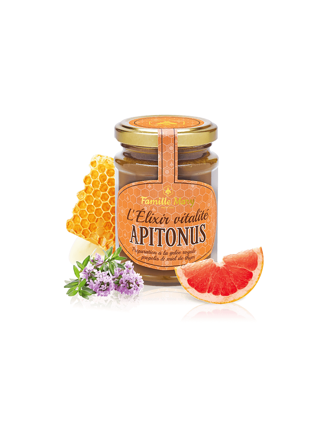 L'Élixir vitalité Apitonus / Apitonus vital elixir cu laptisor de matca, propolis si miere de cimbru, 230 g Famille Mary
