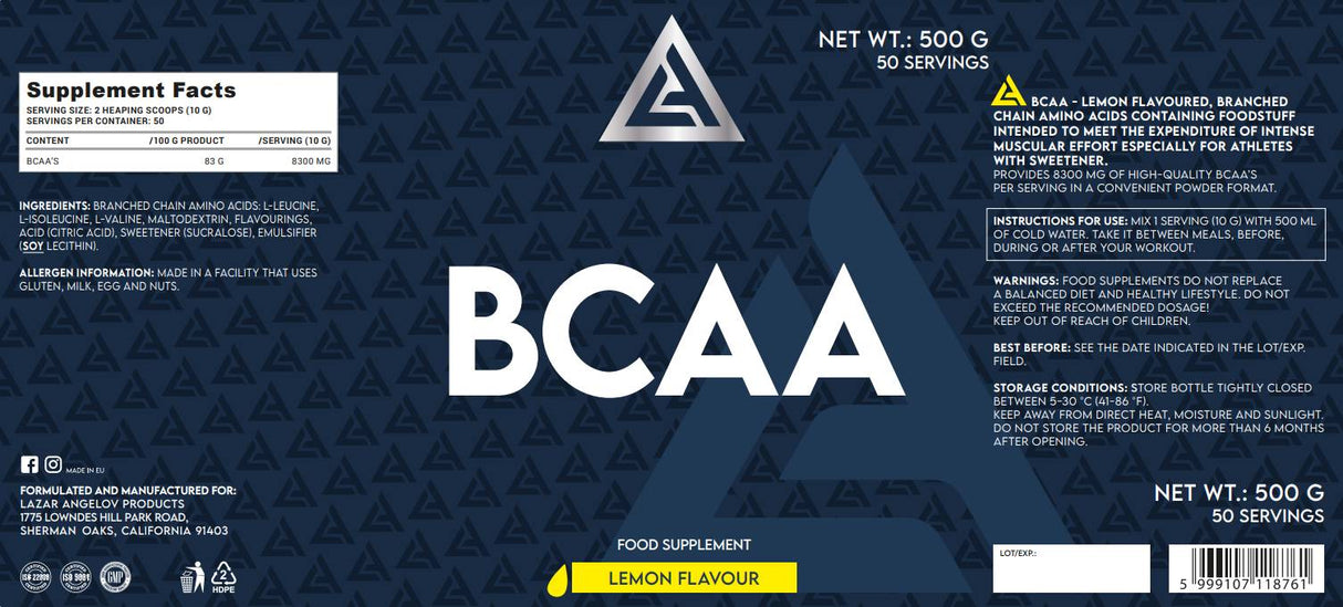 LA BCAA Pudră - 500 de grame