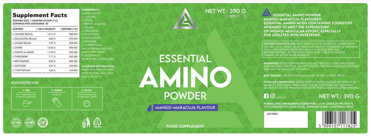 LA Essential Amino Powder | EAA - 390 de grame