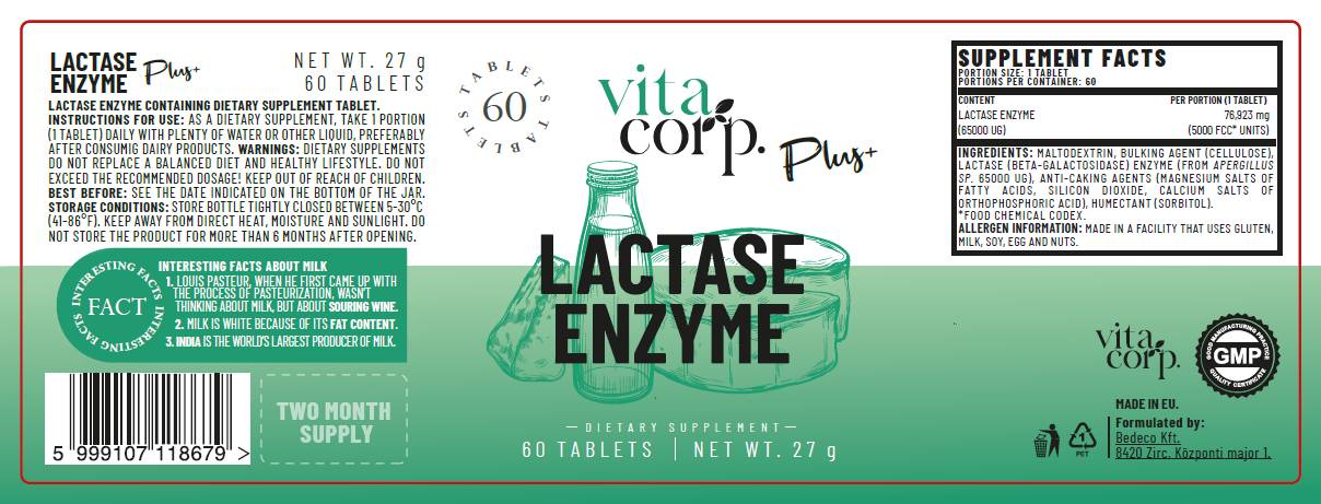 Enzima lactază - 60 tablete