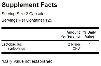 Lactobacillus Acidophilus 2 miliarde CFU 250 capsule