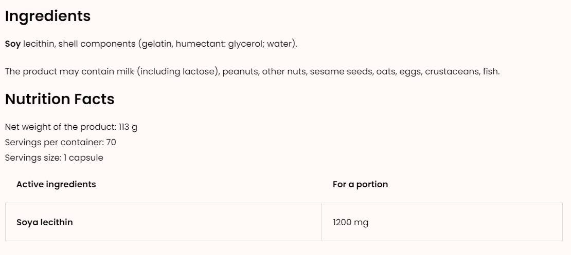 Lecitina 1200 / NO GMO 70 capsule de gel