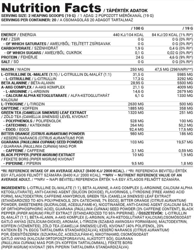 Întuneric nelimitat | Formula de ardere a grăsimilor înainte de antrenament - 380 de grame