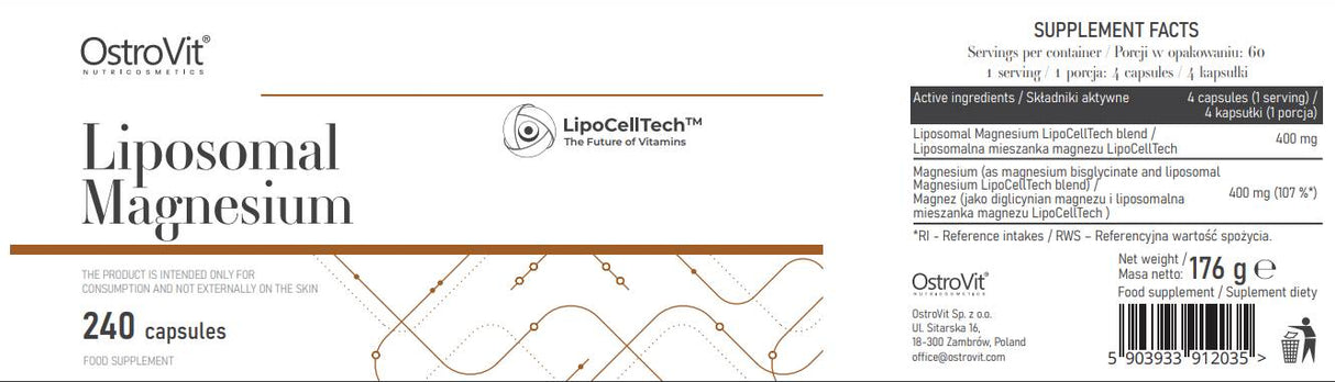 Magneziu lipozomal | LipoCellTech™ 240 capsule