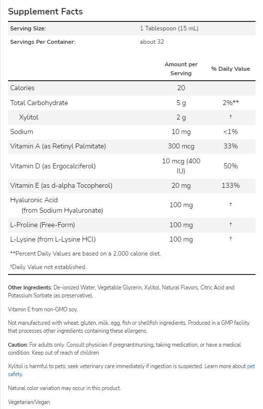 Acid hialuronic lichid - 473 ml