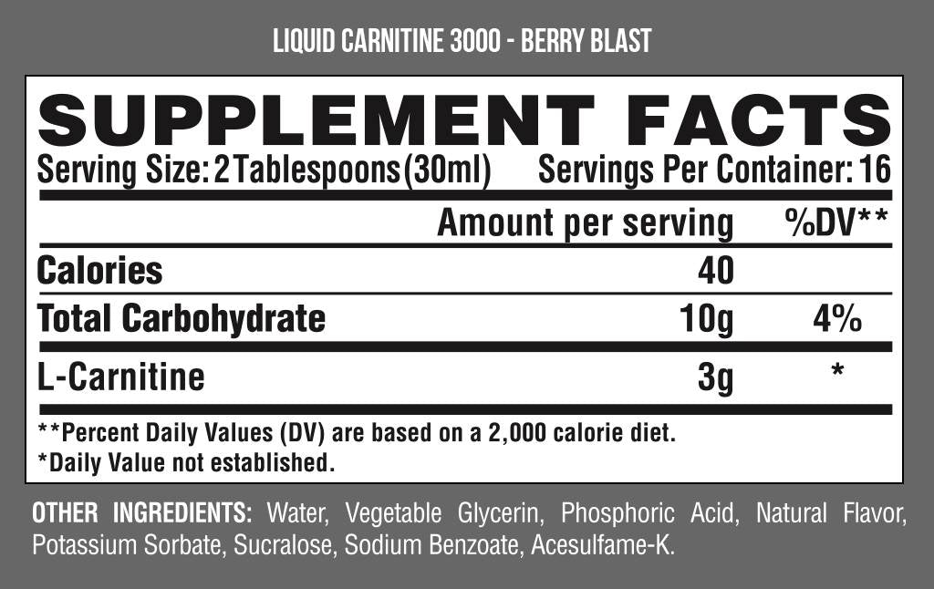 L-Carnitină lichidă 3000 - 473 ml