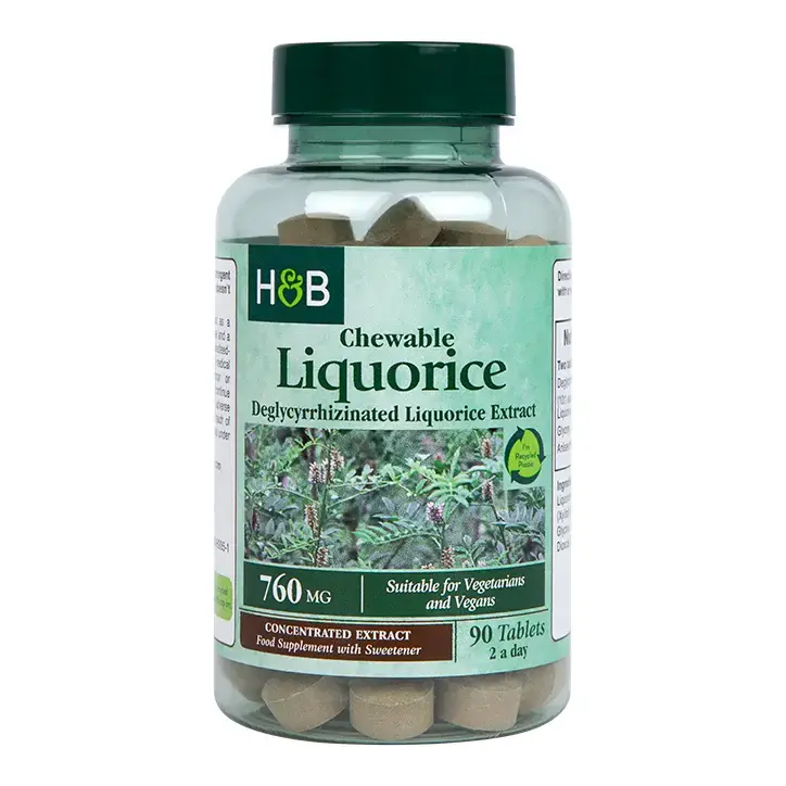 Rădăcină de lemn dulce 380 mg 90 comprimate masticabile HOLLAND & BARRETT