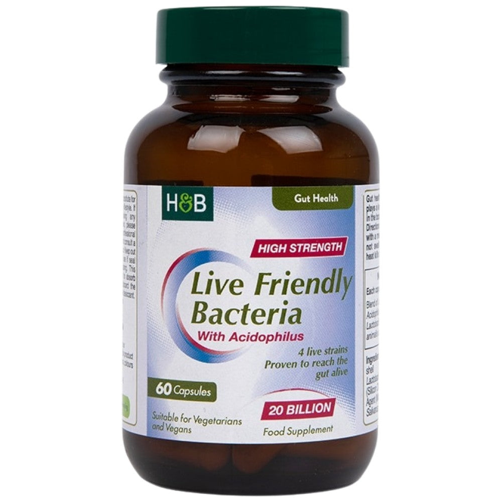 Bacterii prietenoase vii cu Acidophilus | High Strength 20 miliarde - 60 capsule