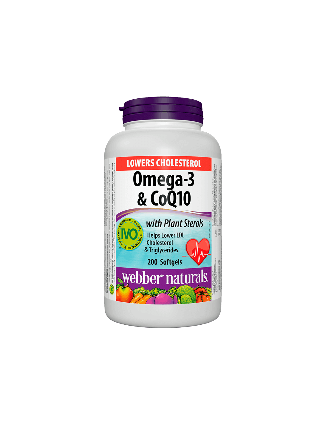Scade colesterolul Omega-3 și CoQ10 + steroli vegetali/ Omega-3 cu coenzima Q10 și fitosteroli x 200 capsule softgel