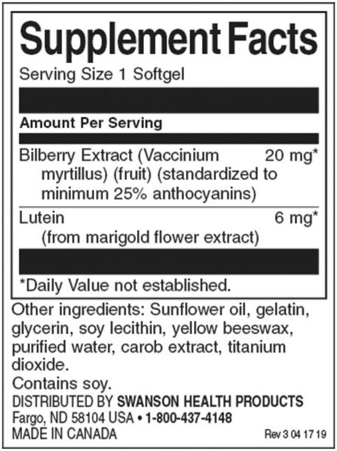 Luteină și afin 26 mg - 120 capsule