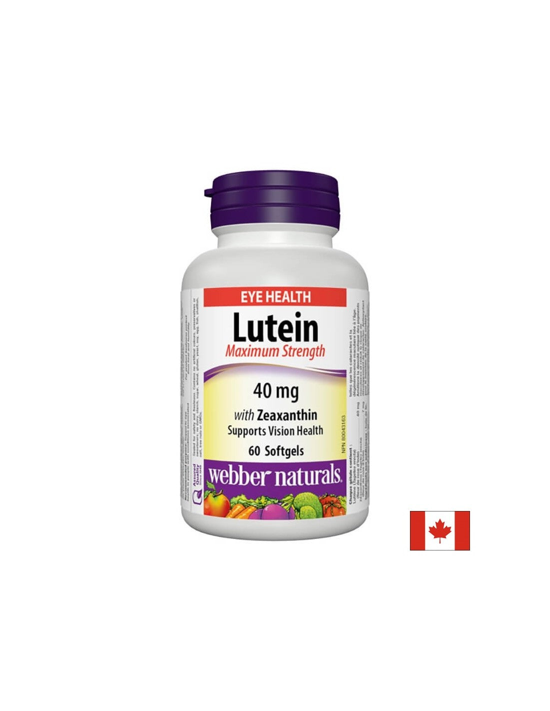 Luteină cu Zeaxanthin Extra Strength - Luteină și Zeaxanthin - Pentru susținerea vederii, 60 de capsule moi Webber Naturals