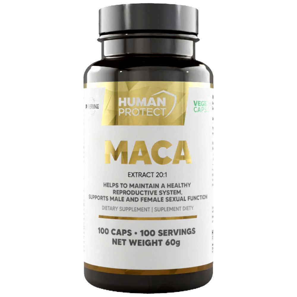 Maca 500mg | cu extract de piper negru - 100 capsule