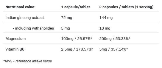 Chelat de magneziu + Ashwagandha + B6 P-5-P - 100 capsule