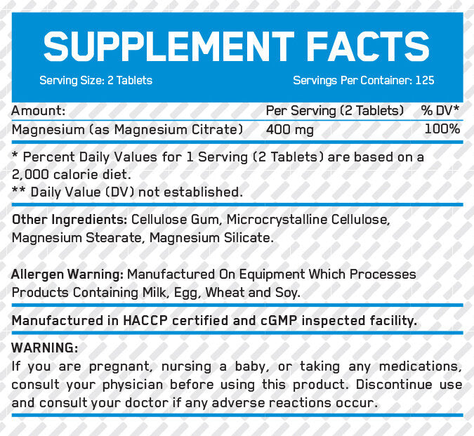 Citrat de magneziu 200 mg / 100 comprimate.
