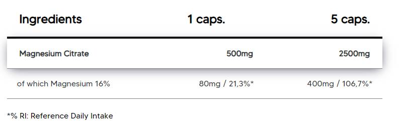 Citrat de magneziu 500 mg - 150 capsule
