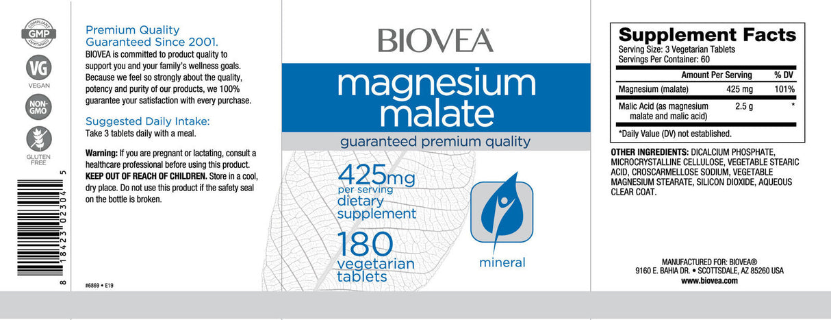 Malat de magneziu 425 mg / 180 comprimate